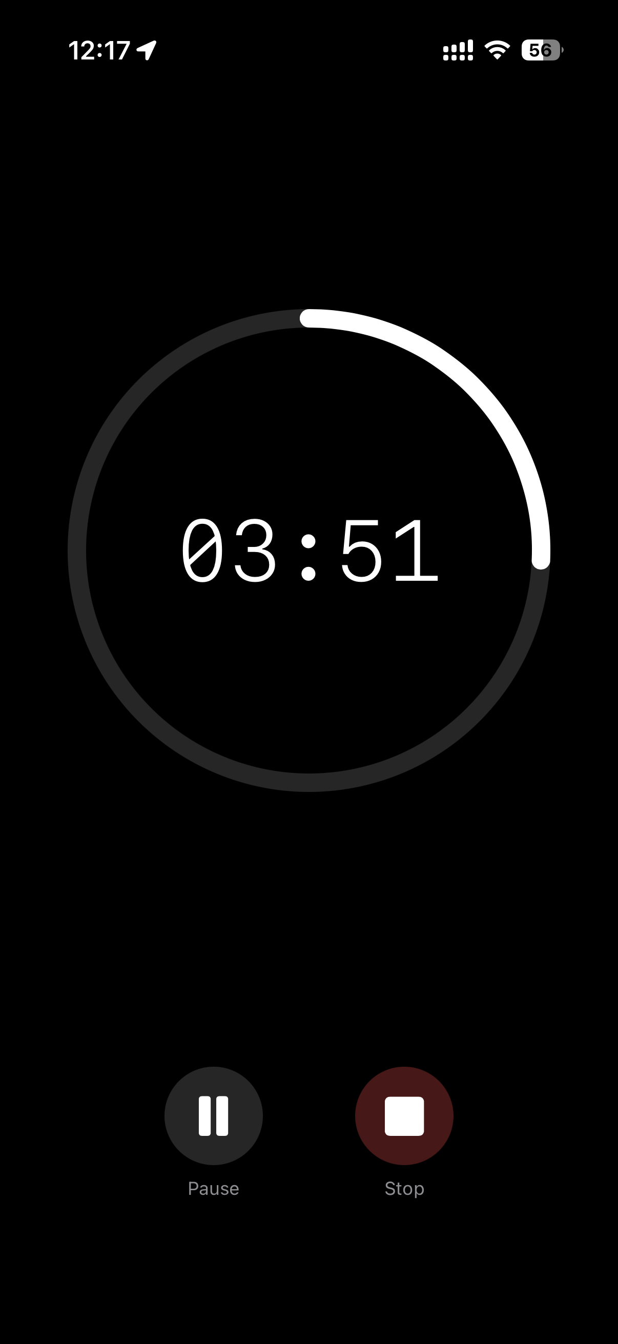 Countdown with ring chart